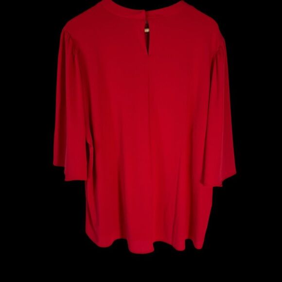 Universal Standard NWT Women's Vermillion Red Bell Sleeve Blouse Sz L - Picture 3 of 7
